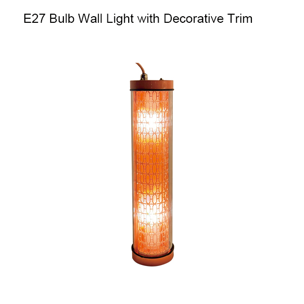 E27 Bulb Wall Light with Decorative Trim/360° Ambient Wall